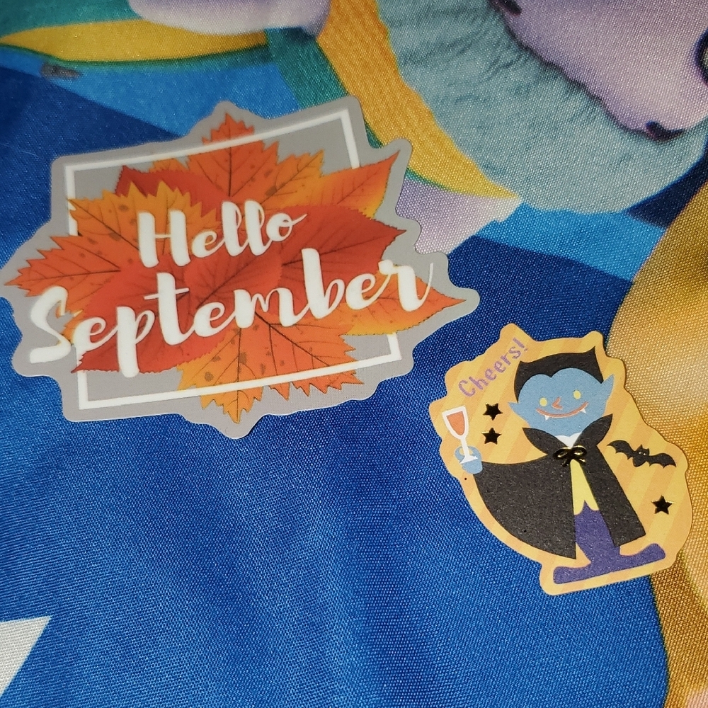 🌈FREE W/BUNDLE🌈 Set Of 2 Halloween Fall Hello September & Vampire Stickers